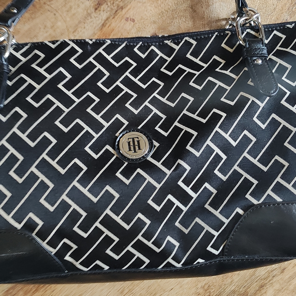 Tommy Hilfiger Black and White Women's Bag